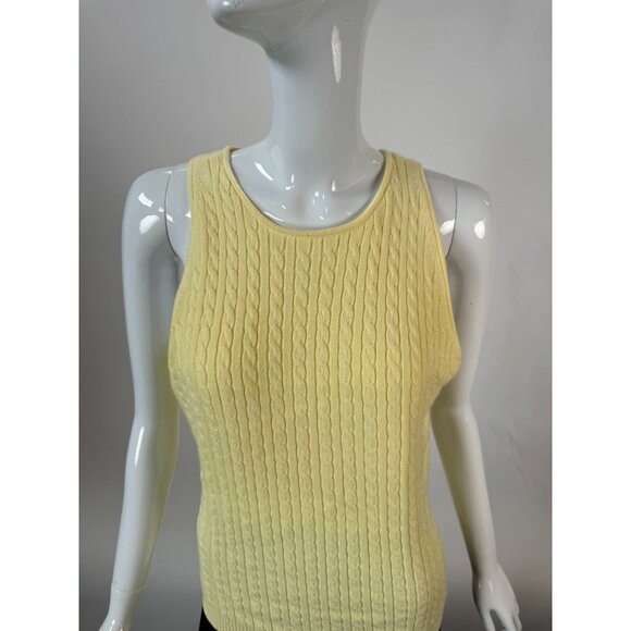 Gap Yellow Cable Knit Tank Top Size Large 97% Cotton Blend Sleeveless Casual Wea - Picture 15 of 16